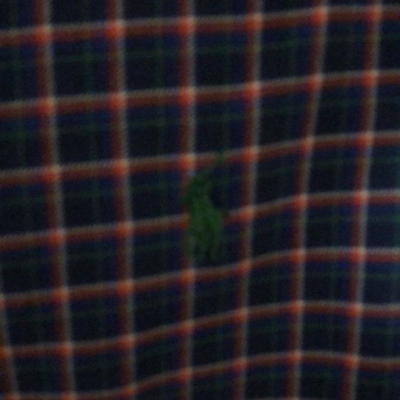 Blue plaid long sleeve polo - Picture 2 of 3